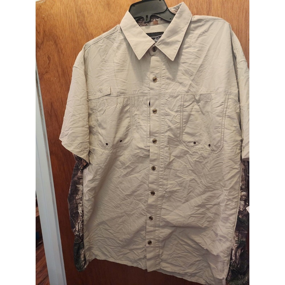 Gamehide Dockside Performance JETTY Sport PFT Fishing Shirt Khaki Realtree Xtra